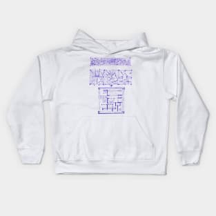 sketches in blue Kids Hoodie